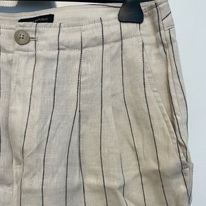 Wide leg linen pinstriped pants size 10